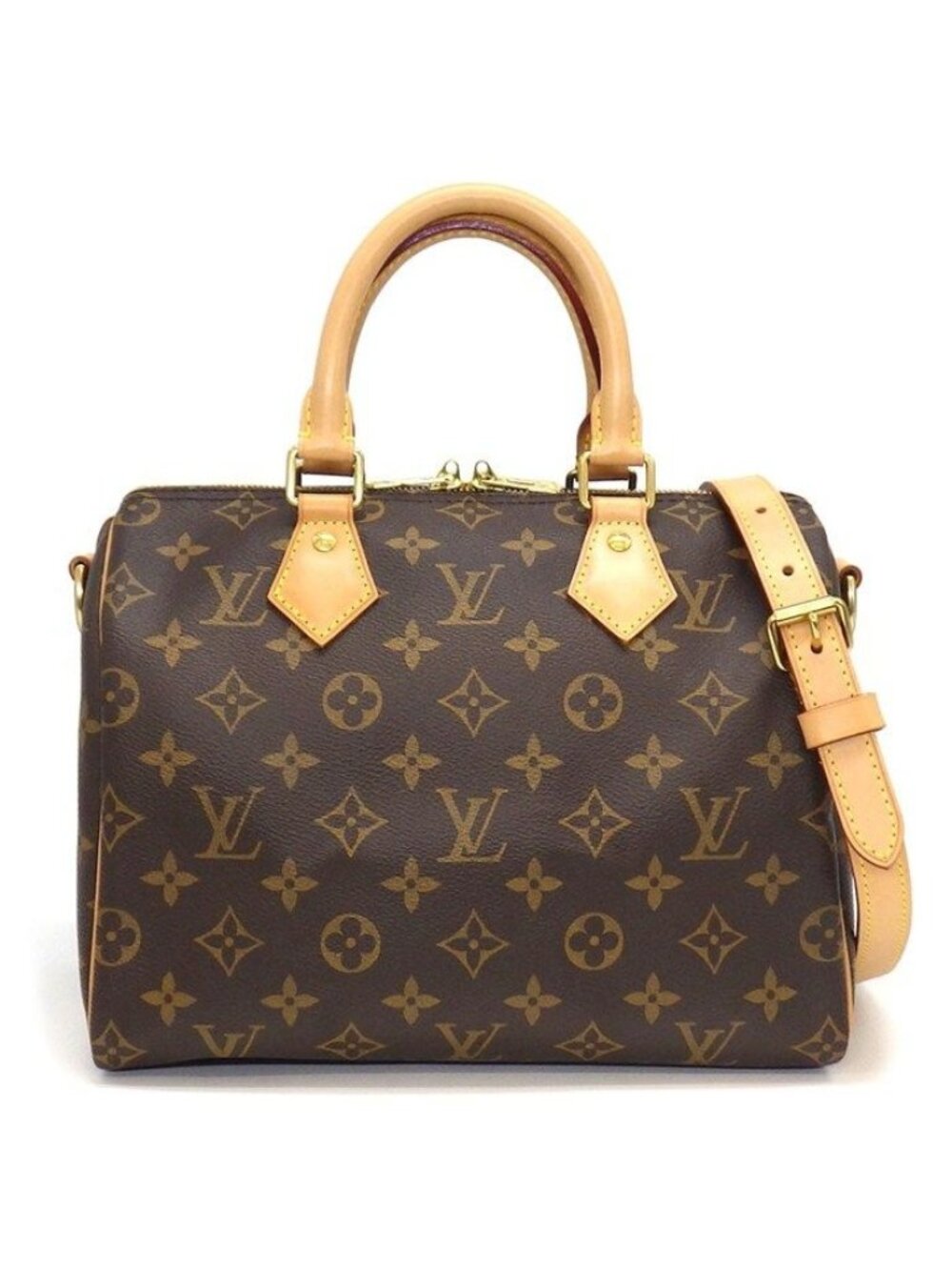 Louis Vuitton Handbag Speedy Bandouliere 25 Monogram Canvas Leather Gold